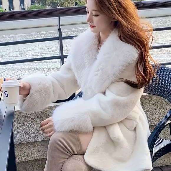 Unbelievably soft, faux fur belted jacket in Coffee Brown. - Picture 9 of 15